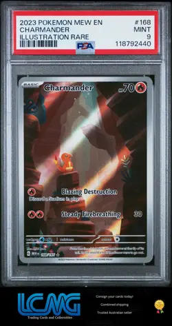 2023 Pokemon 151 Set TCG Card #168 Charmander Illustration Rare PSA 9 - Image 1