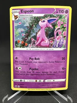 Pokemon TCG Espeon SWSH174 Sword & Shield Black Star Promo Card Cosmos Holo - Image 2
