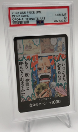 2023 ONE PIECE JAPAN Trading Card DON!! OP04 ALTERNATE ART Japanese slab PSA 10 - Image 1