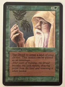 Magic the Gathering MTG Alpha Ley Druid NM- (Beta Bob) - Image 1