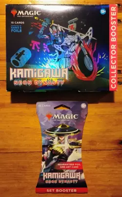 MTG Kamigawa Neon Dynasty Collector Booster Pack 15 Cards Omega + Set Booster 195166163048 - Image 1