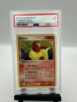 Pokemon TCG Flareon Unseen Forces 5/115 Reverse Holo Rare PSA 7 NM. - Image 1