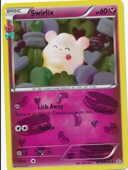 Moderately Played, English - 1 x Pokemon Swirlix - RC19/RC32 - Uncommon - Holo G - Image 1