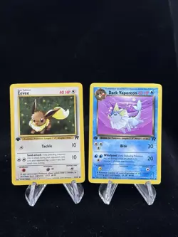 Eevee #55 Dark Vaporen #45 1st Edition Team Rocket 2000 Pokemon NM/LP 💦 - Image 1