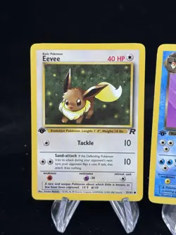 Eevee #55 Dark Vaporen #45 1st Edition Team Rocket 2000 Pokemon NM/LP 💦 - Image 2