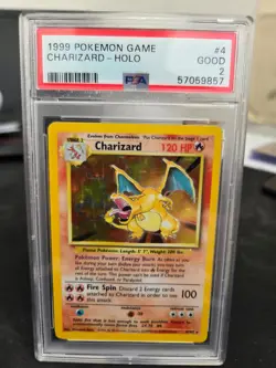 Pokemon TCG Charizard 4/102 Base Set Holo PSA 2 - Image 1
