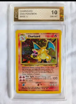 PGC 10 Graded 2000 Base Set 2 Pokemon TCG Charizard Holo (see Photos) CSS - Image 1