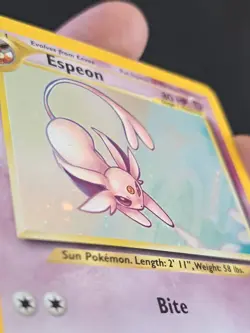 Pokemon Espeon Neo Discovery TCG 1/75 Holo Card. - Image 3