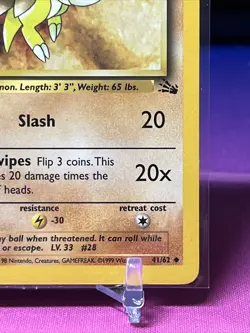 Pokemon - Sandslash 41/62 - Fossil 1st edition - Non Holo LP - Image 4