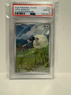 2025 POKEMON JTG EN-JOURNEY TOGETHER ILLUSTRATION RARE #170 HOP'S WOOLOO PSA 10 - Image 1