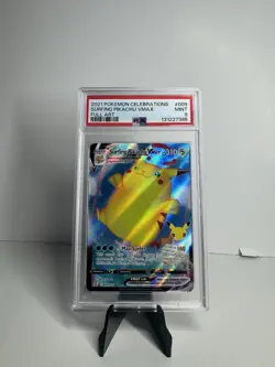 Pokemon 2021 Celebrations Surfing Pikachu VMAX Full Art 009/025 PSA 9 Mint - Image 1