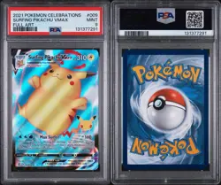 Pokemon 2021 Celebrations Surfing Pikachu VMAX Full Art 009/025 PSA 9 Mint - Image 3