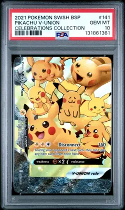 2021 POKEMON SWSH PROMO CELEBRATIONS COLLECTION #141 PIKACHU V-UNION PSA 10 - Image 1