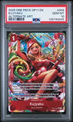 2025 One Piece Op11-A Fist Of Divine Speed Kujyaku #004 PSA 10 Alt Art - Image 1