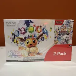 Pokemon Prismatic Evolutions ETB Elite Trainer Box Booster Bundle Costco 2-Pack - Image 1