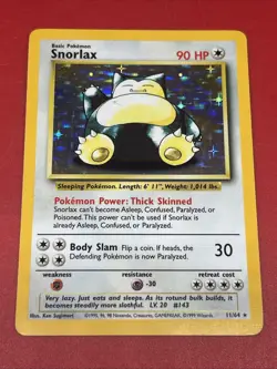 Pokemon TCG Snorlax 11/64 Jungle Holo - ! NO SET SYMBOL ERROR ! - Image 1