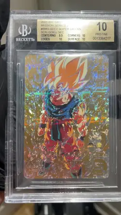 ss3 son goku bm3-sec2 bgs 10 dragon ball super heroes card psa sec parallel dbs - Image 2