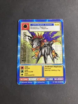 MetalGreymon Bo-80 1999 Digi-Battle Card Game Vintage 1999 Bandai Digimon - Image 1