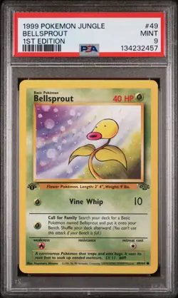 POKEMON CARD 1999 PSA 9 MINT JUNGLE SET 1ST EDITION #49 Bellsprout - Image 1