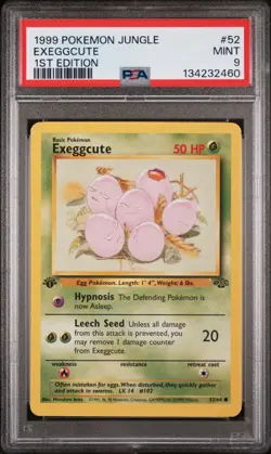 POKEMON CARD 1999 PSA 9 MINT JUNGLE SET 1ST EDITION #52 Exeggcute - Image 1