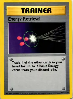 Pokemon TCG Energy Retrieval Energy Retrieval Uncommon Regular Shadowless - Image 1