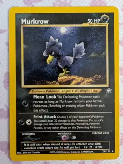 2000 POKEMON NEO GENESIS SET MURKROW CARD 24/111 - Image 1