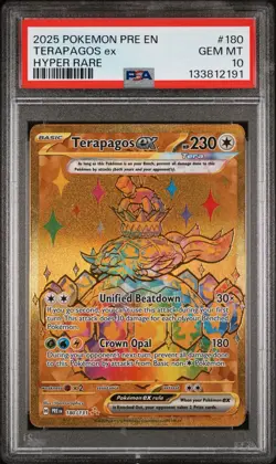💎 POKEMON PRE EN-PRISMATIC EVOLUTIONS HYPER RARE 180/131 TERAPAGOS EX PSA 10 - Image 1