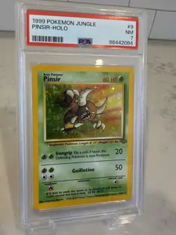 1999 Pokemon Jungle - Pinsir #9 Holo - PSA 7 NM - Image 3