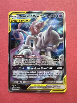 Pokemon TCG Mewtwo & Mew GX SM191 Tag Team Black Star Promo Sun & Moon - Image 1