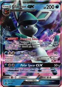 Pokemon TCG Glaceon GX Black Star Promo Card SM147 DMG - Image 1