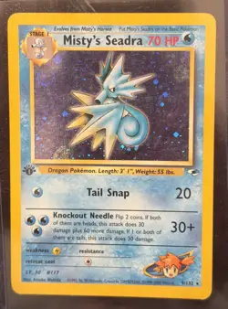 Misty's Seadra 9/132 Gym Heroes Holo Rare Vintage 1999-2000 POKEMON CARD TCG 🔥 - Image 1