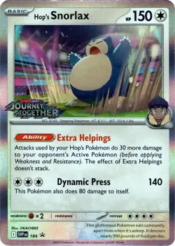 Hop's Snorlax - 184 (Prerelease) - 184 - SV: Scarlet & Violet Promo Cards - P... - Image 1