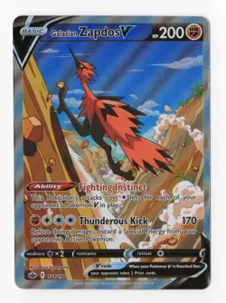 Pokemon TCG Chilling Reigns Galarian Zapdos V 174/198 Alternate Art Ultra Rare - Image 1