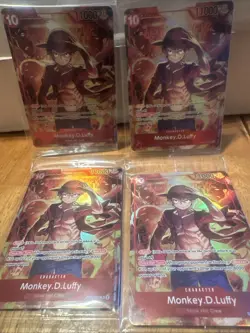 4 Monkey.D.Luffy Treasure Booster Set ST10-006 One Piece Promo Card Foil SEALED - Image 3