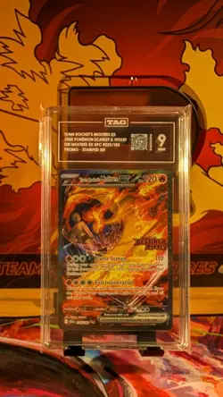 Pokemon TCG Team Rockets Moltres EX Card 229/182 Stamped Destined Rivals SIR - Image 1