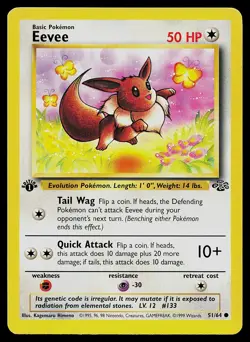 Pokemon Card Eevee 51/64 Jungle 1st Edition - Image 1