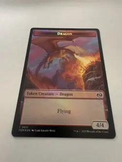 4X FOIL MTG Tarkir Dragonstorm TOKEN Dragon #0011 Warrior #0013 PLAYSET FOIL - Image 1