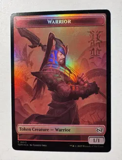 Warrior 13 / Dragon 11 - Foil - Token - TDM - NM - MTG Magic the Gathering - Image 1