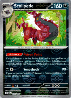Pokemon TCG - Pokeball Holo Scolipede 056/086 - Black Bolt - Near Mint - Image 1