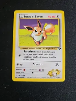 Pokemon TCG LT. Surge's Eevee 1st Edition 51/132 Gym Challenge Uncommon NM - Image 1