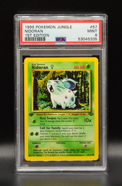 Nidoran 1st Edition 1999 Pokemon Jungle #57 WOTC PSA 9 - Image 1
