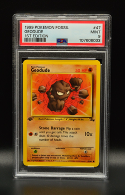Geodude 1st Edition 1999 Pokemon Fossil #47 WOTC PSA 9 Newly Graded - Image 1