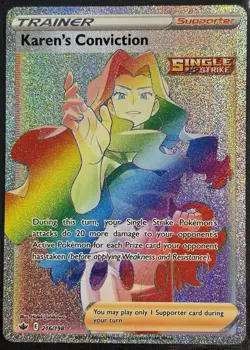 Karen's Conviction 216/198 - Secret Rare Chilling Reign Pokemon TCG - M/LP Card - Image 1