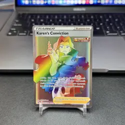 Karen's Conviction - Pokemon TCG (Secret) Rare 216/198 Chilling Reign Holo NM/M - Image 1