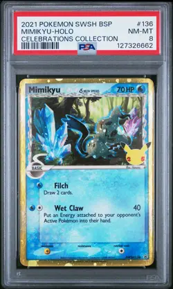 2021 POKEMON SWSH PROMO CELEBRATIONS COLLECTION #136 MIMIKYU-HOLO PSA 8 - Image 1