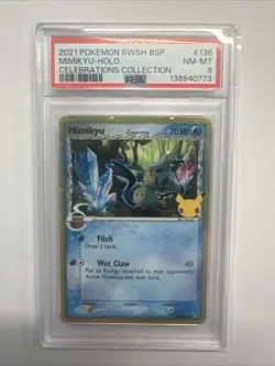 2021 POKEMON SWSH PROMO CELEBRATIONS COLLECTION #136 MIMIKYU-HOLO PSA 8 🔥🔥 - Image 1