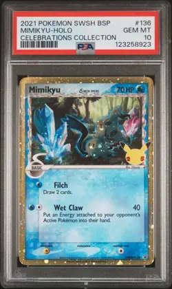 Pokemon MIMIKYU SWSH136 PSA 10 | Gem Mint | Celebrations 25th Anniversary | 2021 - Image 1