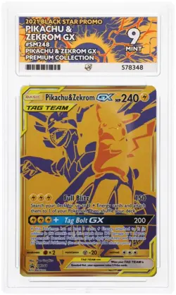 ACE 9 Pikachu & Zekrom GX Tag Team SM248 Promo Holo Pokemon Card - Mint - Image 1