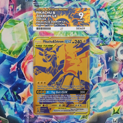 ACE 9 Pikachu & Zekrom GX Tag Team SM248 Promo Holo Pokemon Card - Mint - Image 1