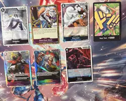 One Piece TCG Super Rare Lot of 7 SR Foil Cards English One Piece NM Lot - Image 1